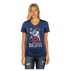 Atlanta Braves New Era Women's Little Miss 2 V-Neck T-Shirt | MLB Discount