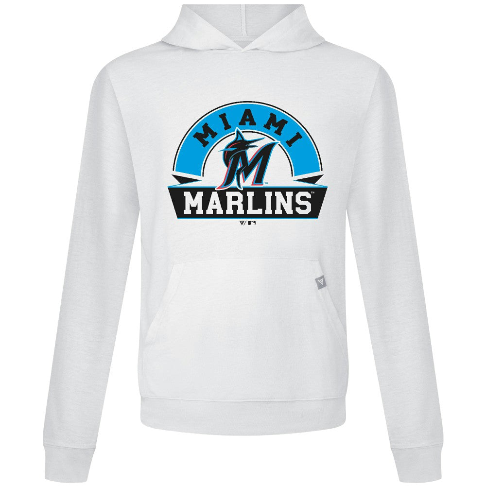 Miami Marlins Levelwear Relay Banner Arch Pullover Hoodie | MLB Outlet