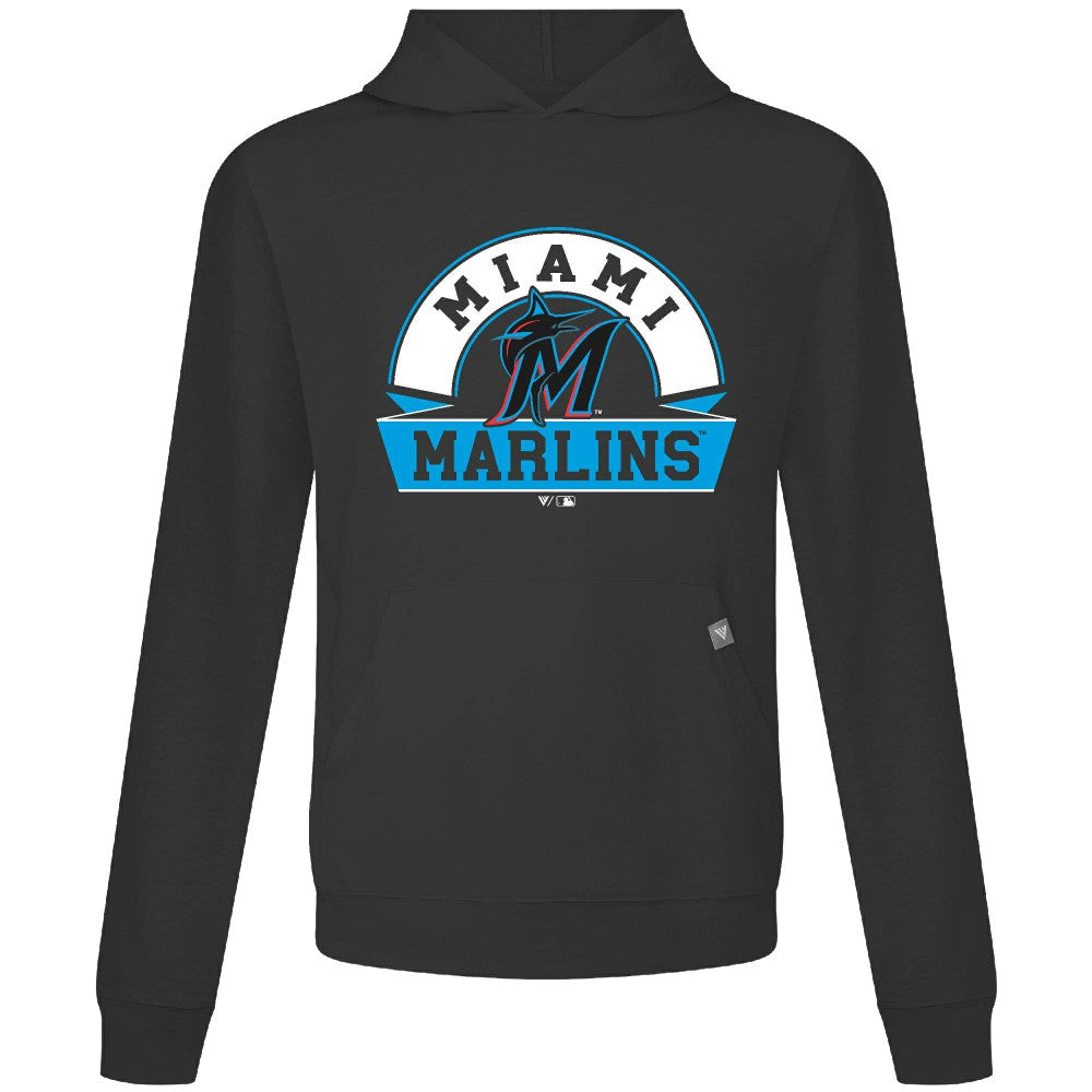 Miami Marlins Levelwear Relay Banner Arch Pullover Hoodie | MLB Outlet