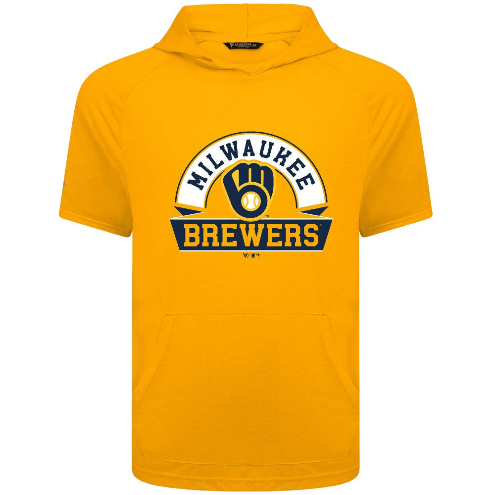 Milwaukee Brewers Levelwear Phase Banner Arch Hoodie T-Shirt | MLB Online