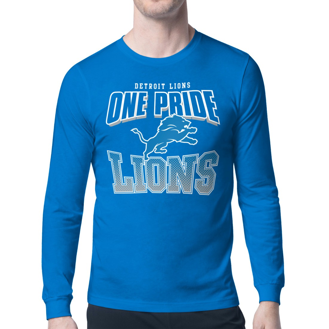 Detroit Lions  Starter Comic Style Slogan Long Sleeve T-Shirt