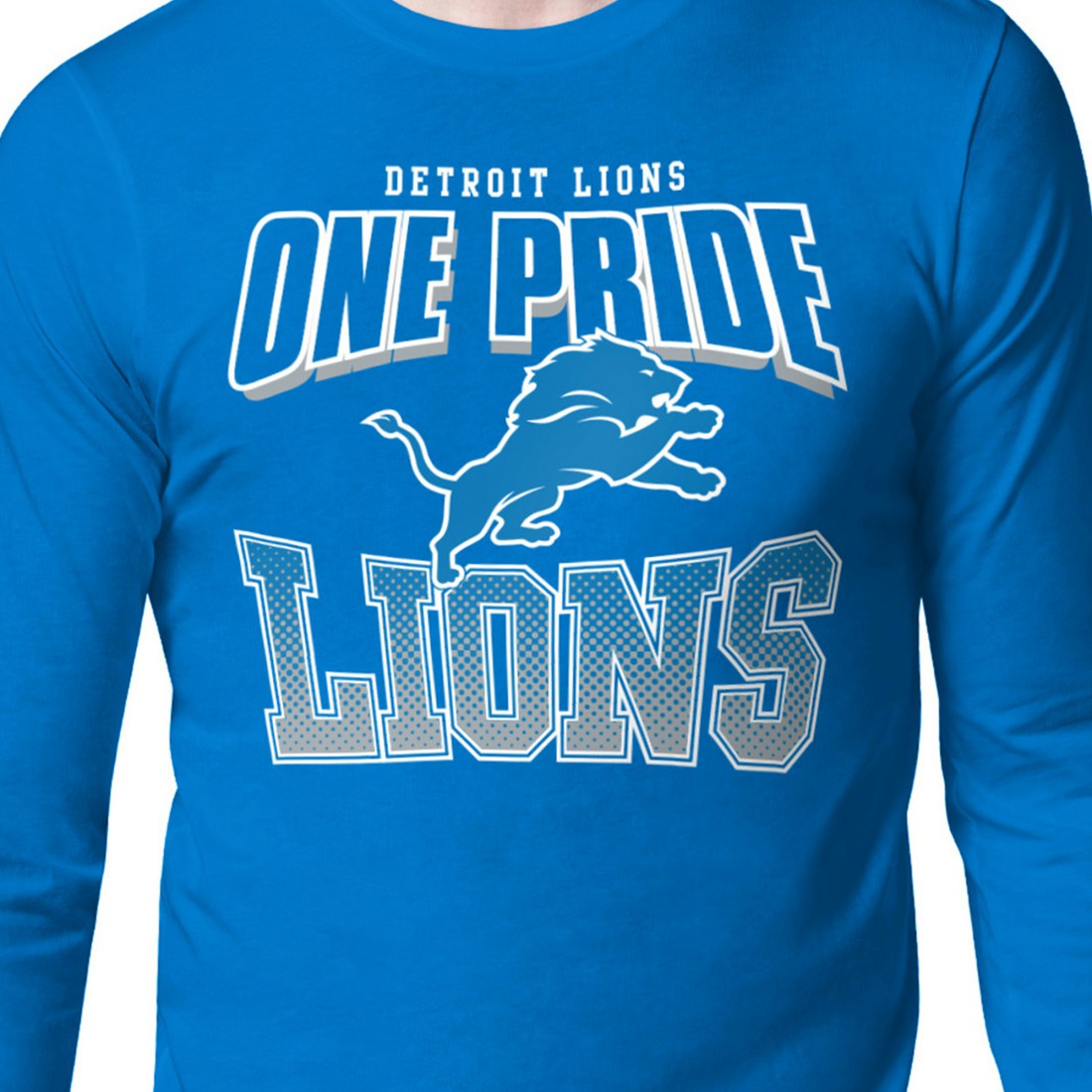 Detroit Lions  Starter Comic Style Slogan Long Sleeve T-Shirt