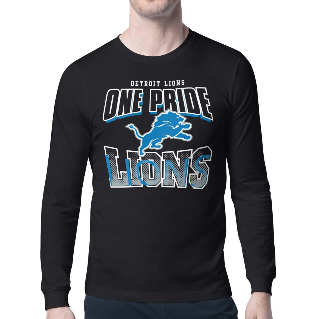 Detroit Lions  Starter Comic Style Slogan Long Sleeve T-Shirt