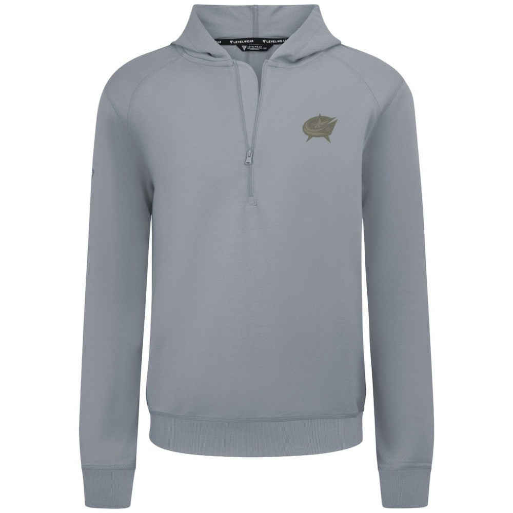 Columbus Blue Jackets Levelwear Technic Quarter-Zip Pullover Hoodie Outlet
