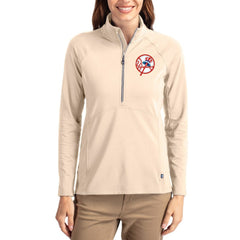 New York Yankees Cutter & Buck Women's Cooperstown Collection Adapt Eco Knit Stretch Half-Zip Pullover | MLB Sale