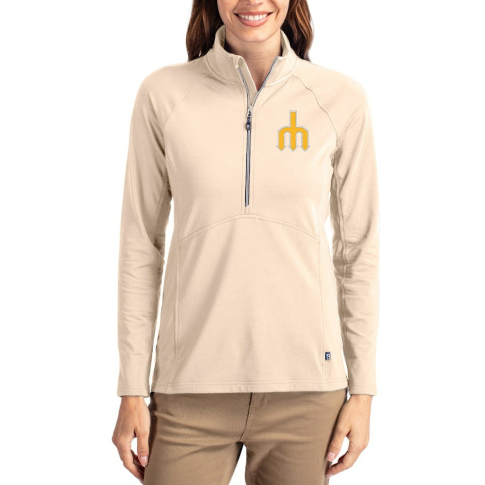 Seattle Mariners Cutter & Buck Women's Cooperstown Collection Adapt Eco Knit Stretch Half-Zip Pullover | MLB Shop