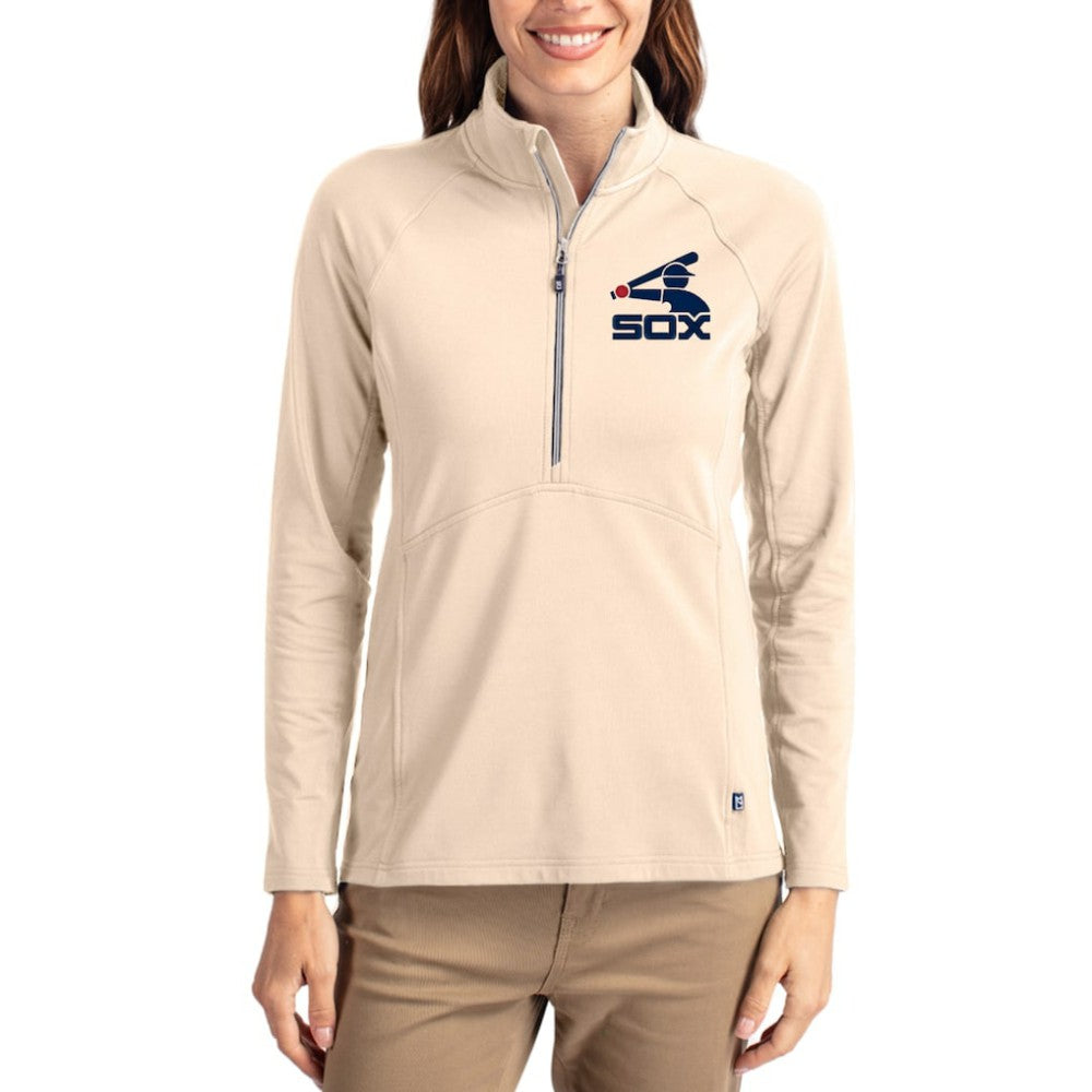 Chicago White Sox Cutter & Buck Women's Cooperstown Collection Adapt Eco Knit Stretch Half-Zip Pullover | MLB Online