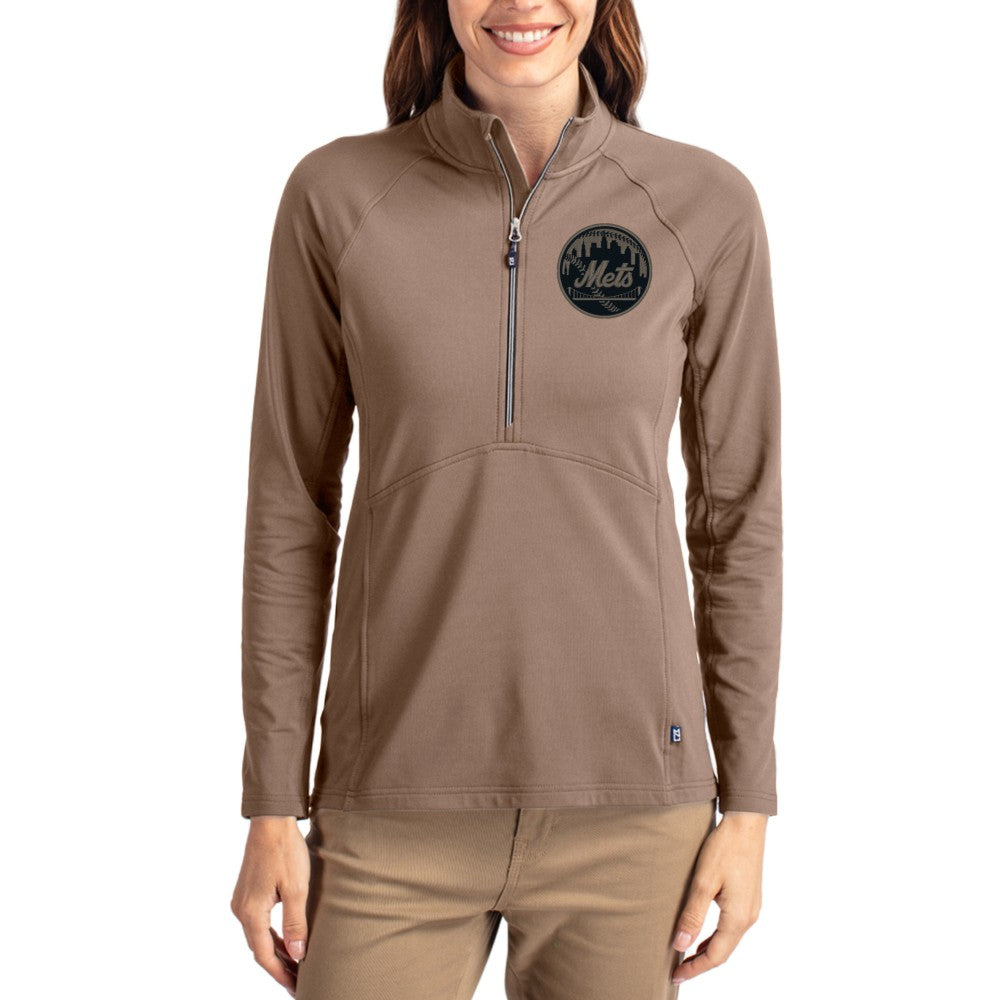 New York Mets Cutter & Buck Women's Adapt Eco Knit Stretch Half-Zip Pullover | MLB US