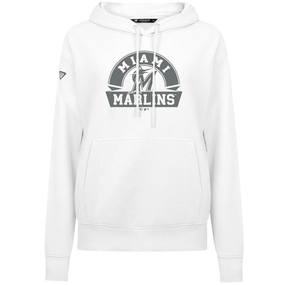 Miami Marlins Levelwear Women's Adorn Banner Arch Hoodie | MLB Discount