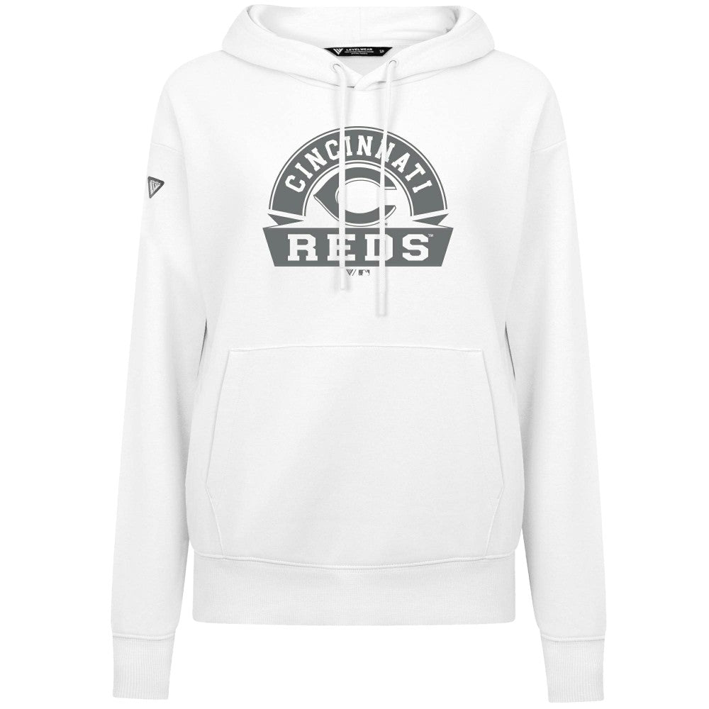 Cincinnati Reds Levelwear Women's Adorn Banner Arch Hoodie | MLB On Sale