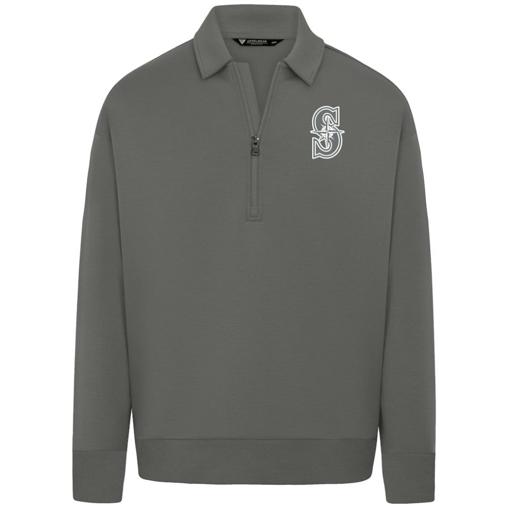 Seattle Mariners Levelwear Women's Canmore Chenille Logo Quarter-Zip Top | MLB Sale