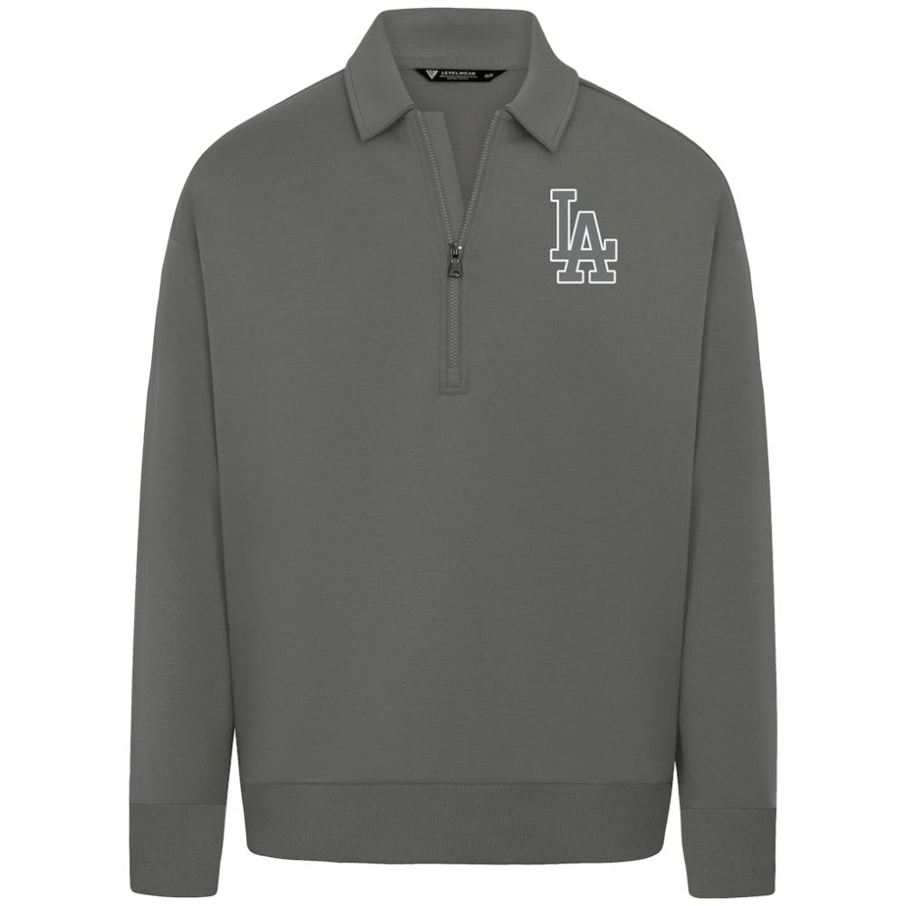 Los Angeles Dodgers Levelwear Women's Canmore Chenille Logo Quarter-Zip Top | MLB US