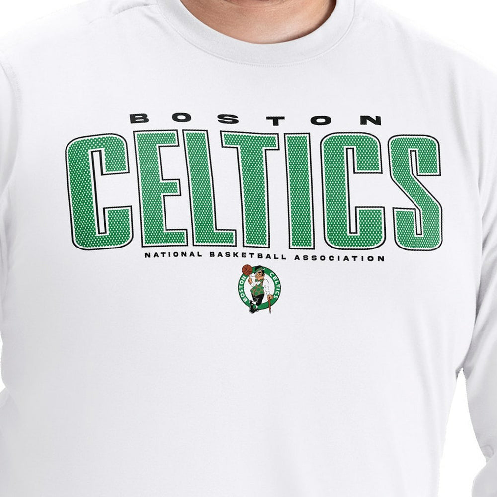 Boston Celtics G-III Sports by Carl Banks Adaptive Printed Mesh Effect Long Sleeve T-Shirt New