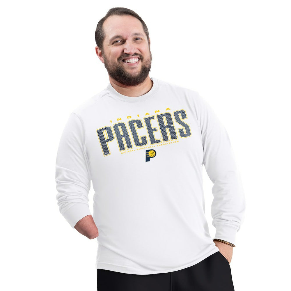 Indiana Pacers G-III Sports by Carl Banks Adaptive Printed Mesh Effect Long Sleeve T-Shirt New