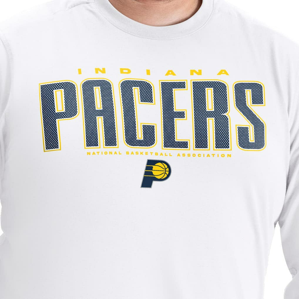 Indiana Pacers G-III Sports by Carl Banks Adaptive Printed Mesh Effect Long Sleeve T-Shirt New