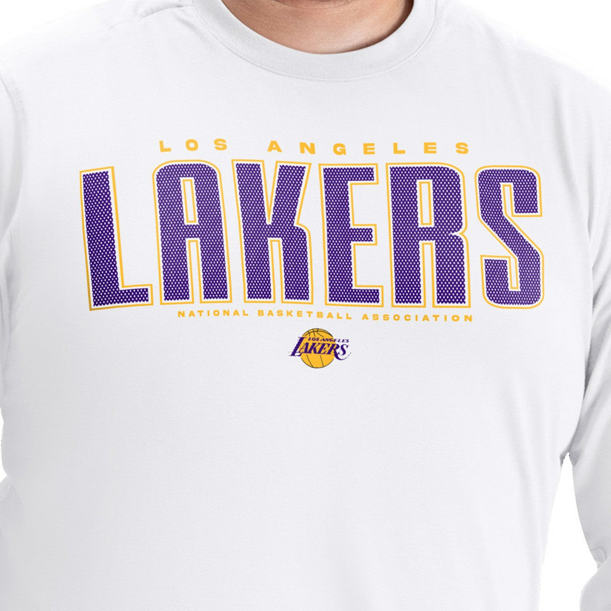 Los Angeles Lakers G-III Sports by Carl Banks Adaptive Printed Mesh Effect Long Sleeve T-Shirt Discount