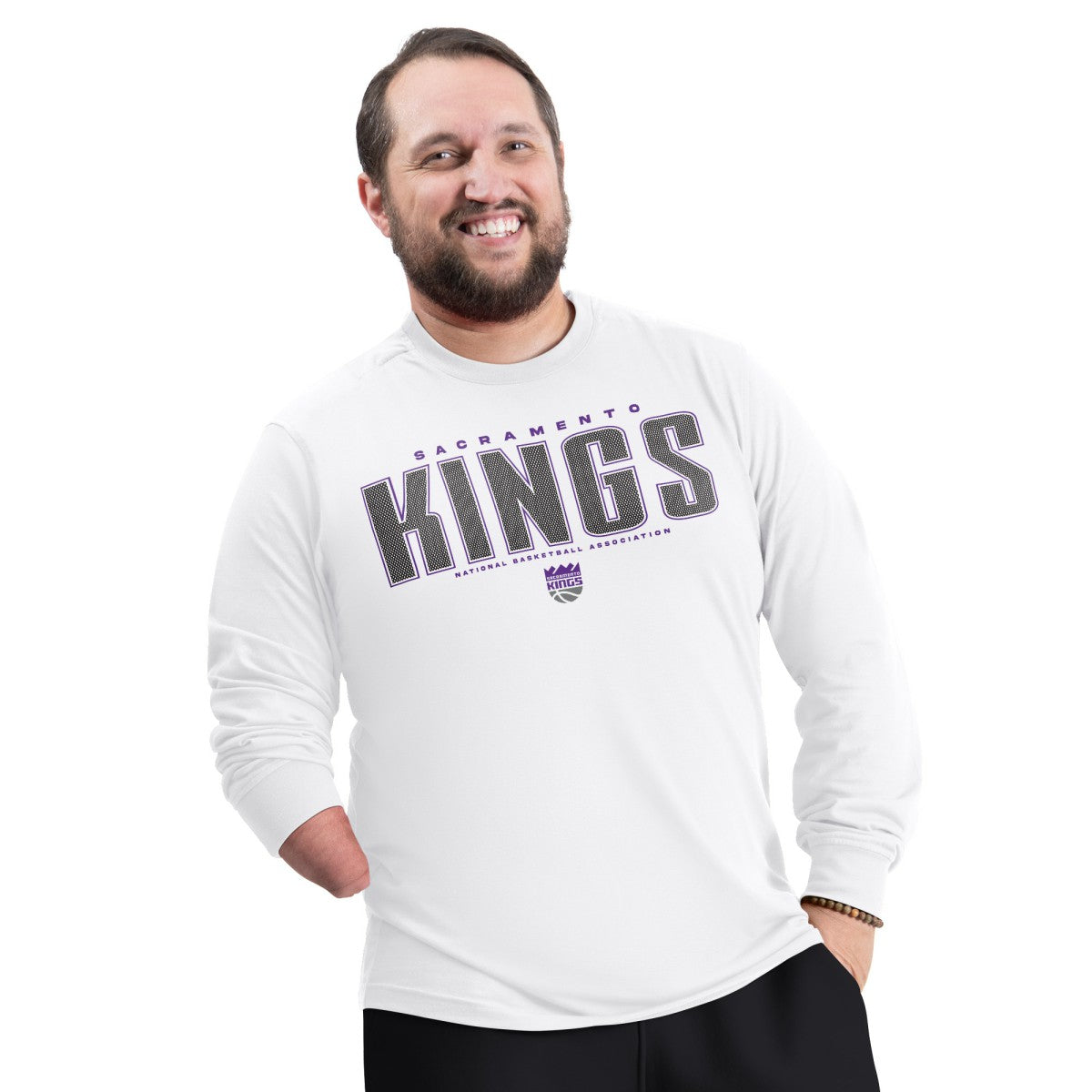 Sacramento Kings G-III Sports by Carl Banks Adaptive Printed Mesh Effect Long Sleeve T-Shirt Outlet