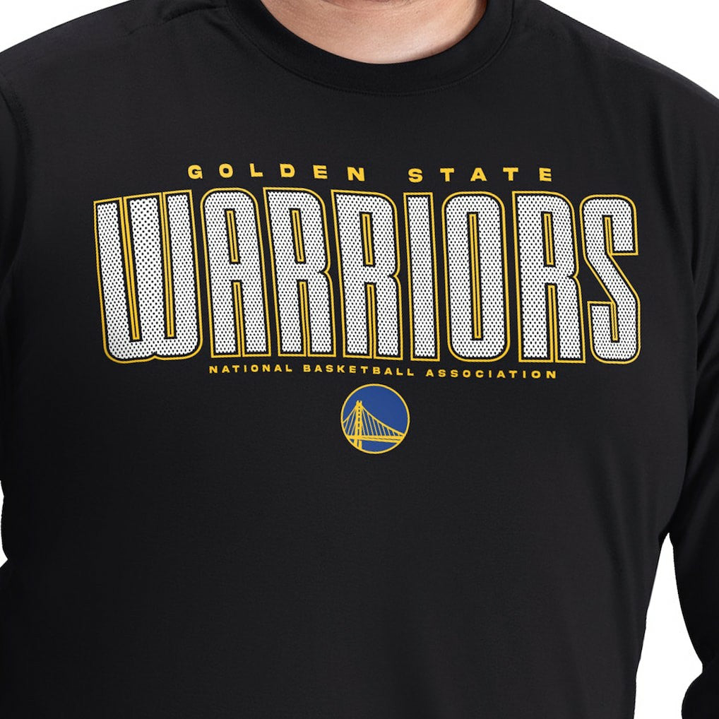 Golden State Warriors G-III Sports by Carl Banks Adaptive Printed Mesh Effect Long Sleeve T-Shirt sale Discount