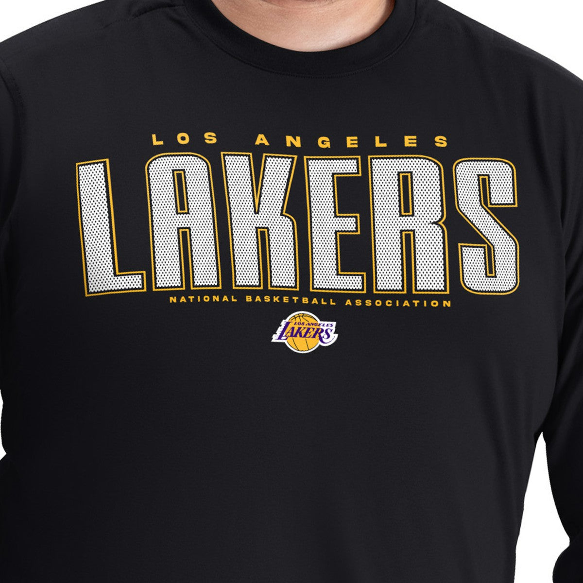 Los Angeles Lakers G-III Sports by Carl Banks Adaptive Printed Mesh Effect Long Sleeve T-Shirt On Sale