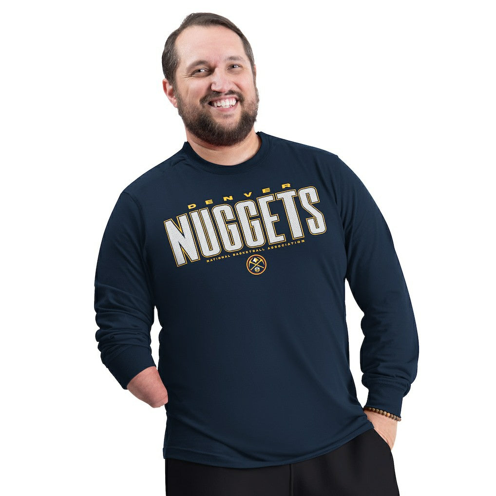 Denver Nuggets G-III Sports by Carl Banks Adaptive Printed Mesh Effect Long Sleeve T-Shirt sale Discount