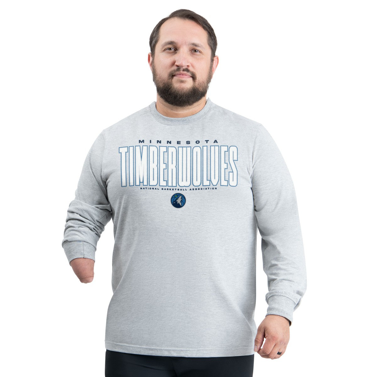 Minnesota Timberwolves G-III Sports by Carl Banks Adaptive Printed Mesh Effect Long Sleeve T-Shirt New