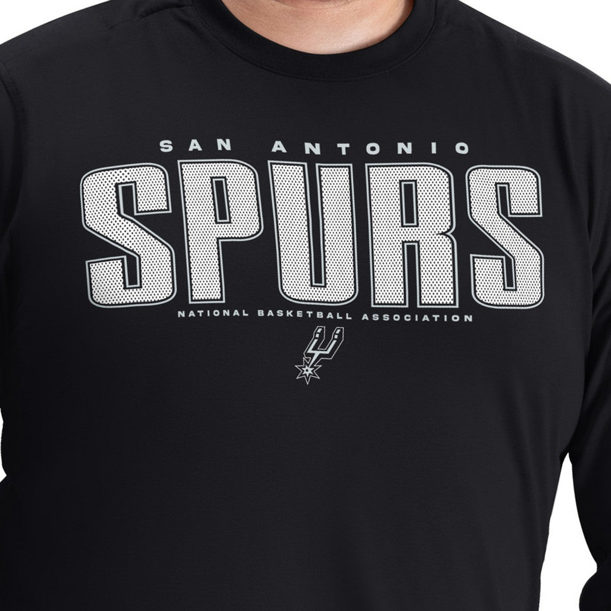 San Antonio Spurs G-III Sports by Carl Banks Adaptive Printed Mesh Effect Long Sleeve T-Shirt New