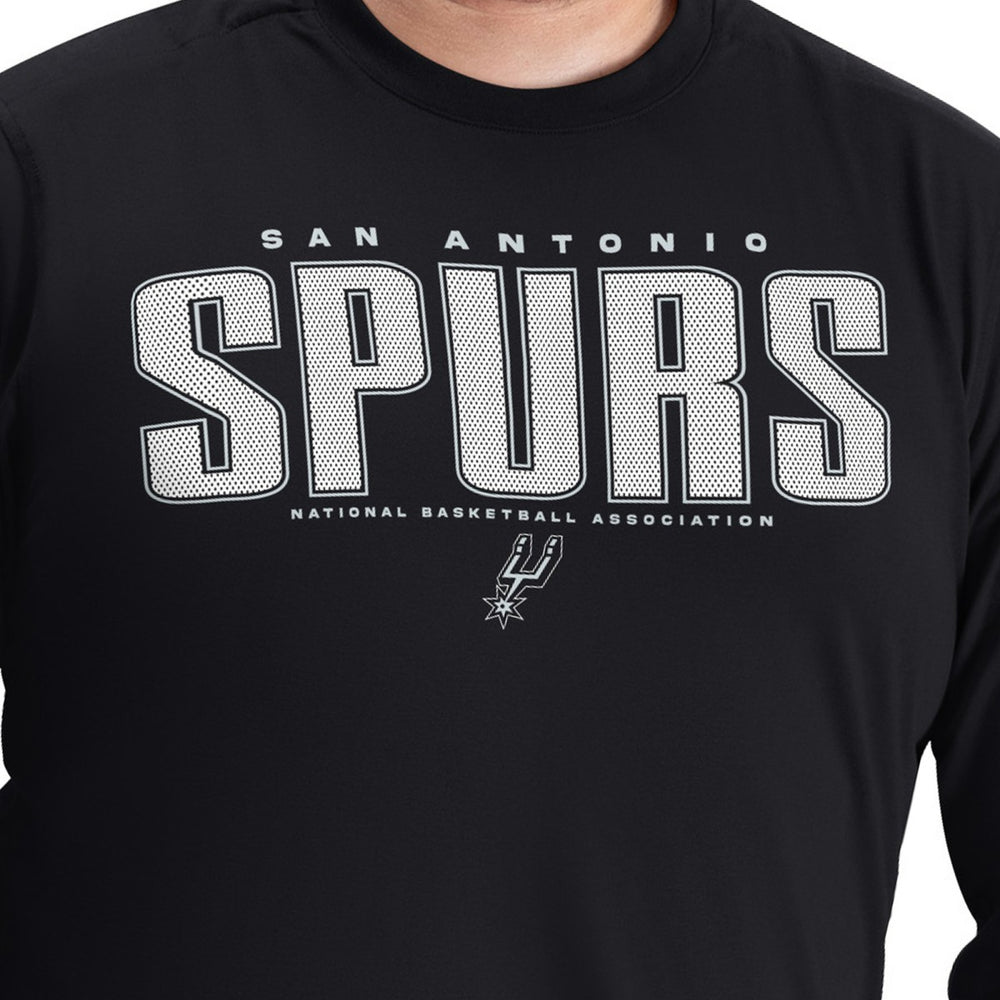 San Antonio Spurs G-III Sports by Carl Banks Adaptive Printed Mesh Effect Long Sleeve T-Shirt New