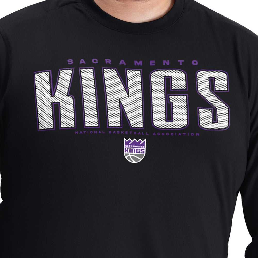 Sacramento Kings G-III Sports by Carl Banks Adaptive Printed Mesh Effect Long Sleeve T-Shirt New