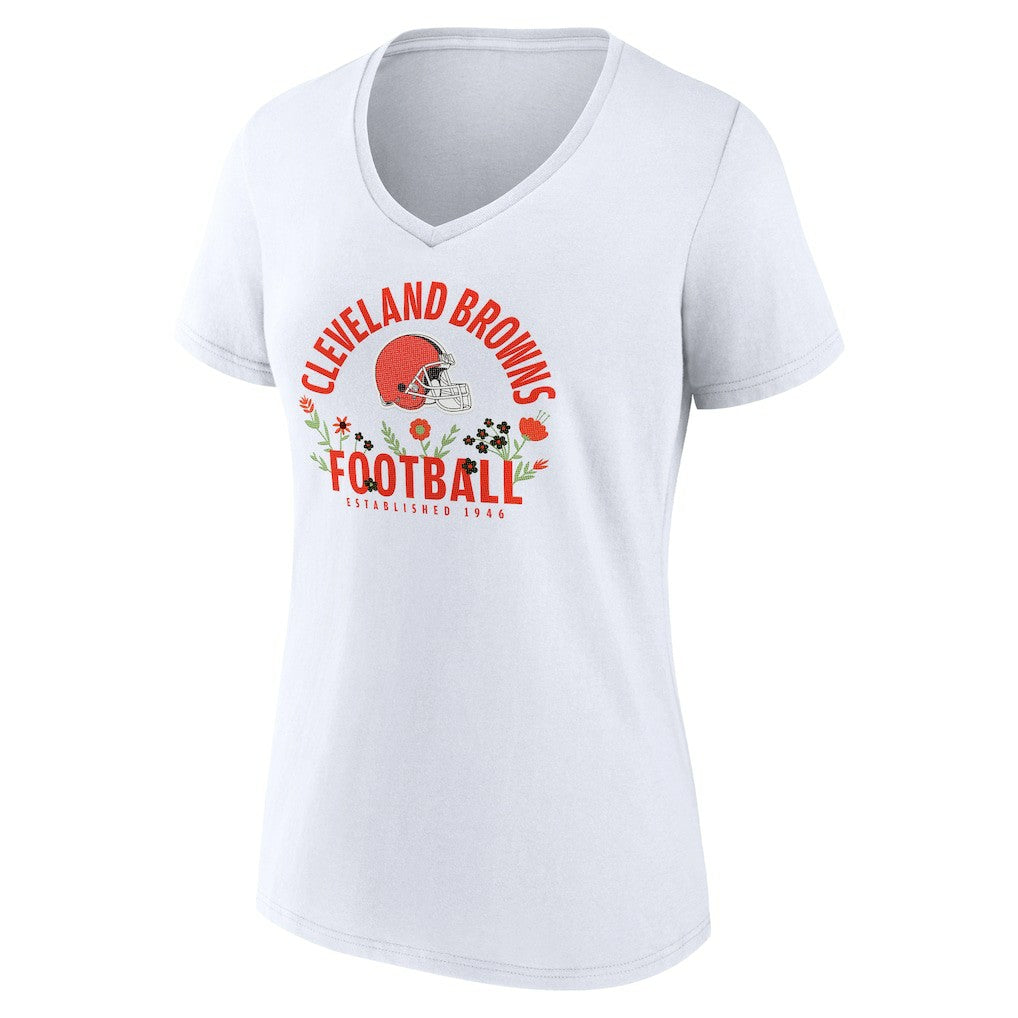 Cleveland Browns  Shedeur Sanders  Women's Floral Name & Number V-Neck T-Shirt