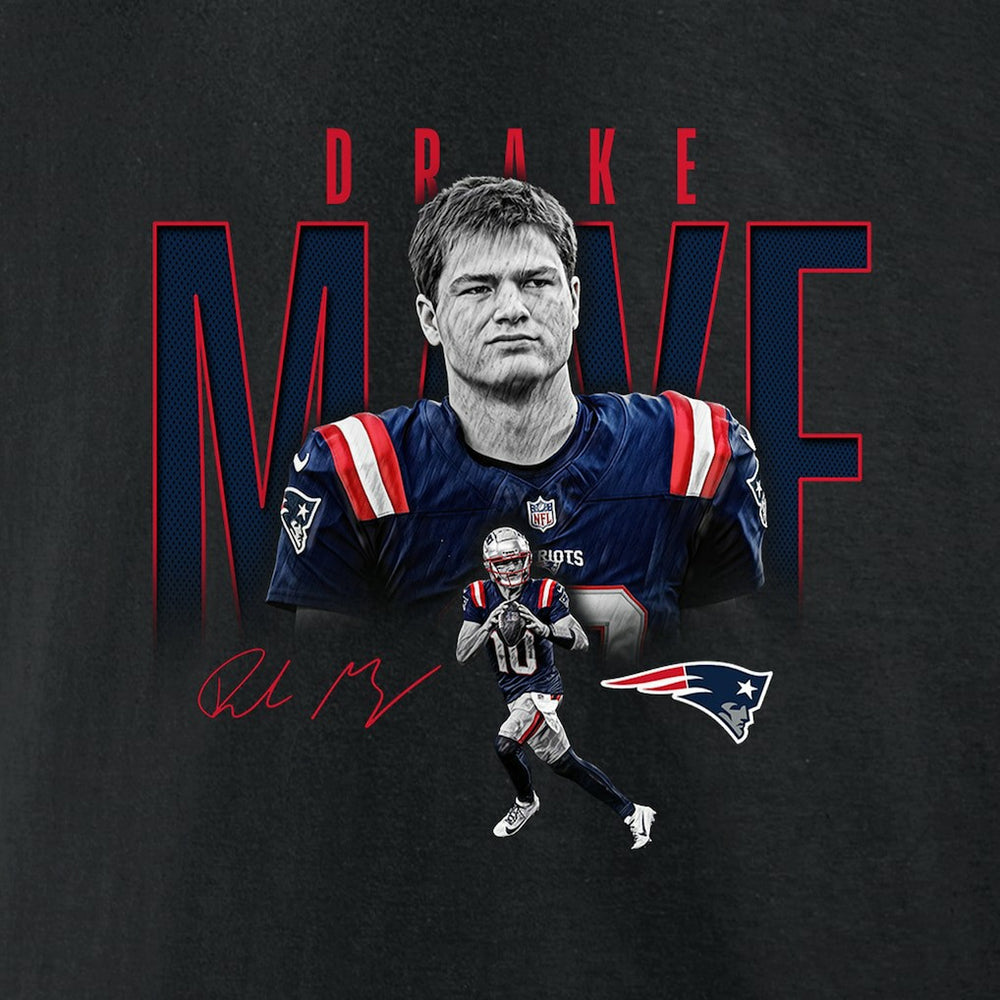New England Patriots  Drake Maye  Humble Shadow Player Graphic T-Shirt