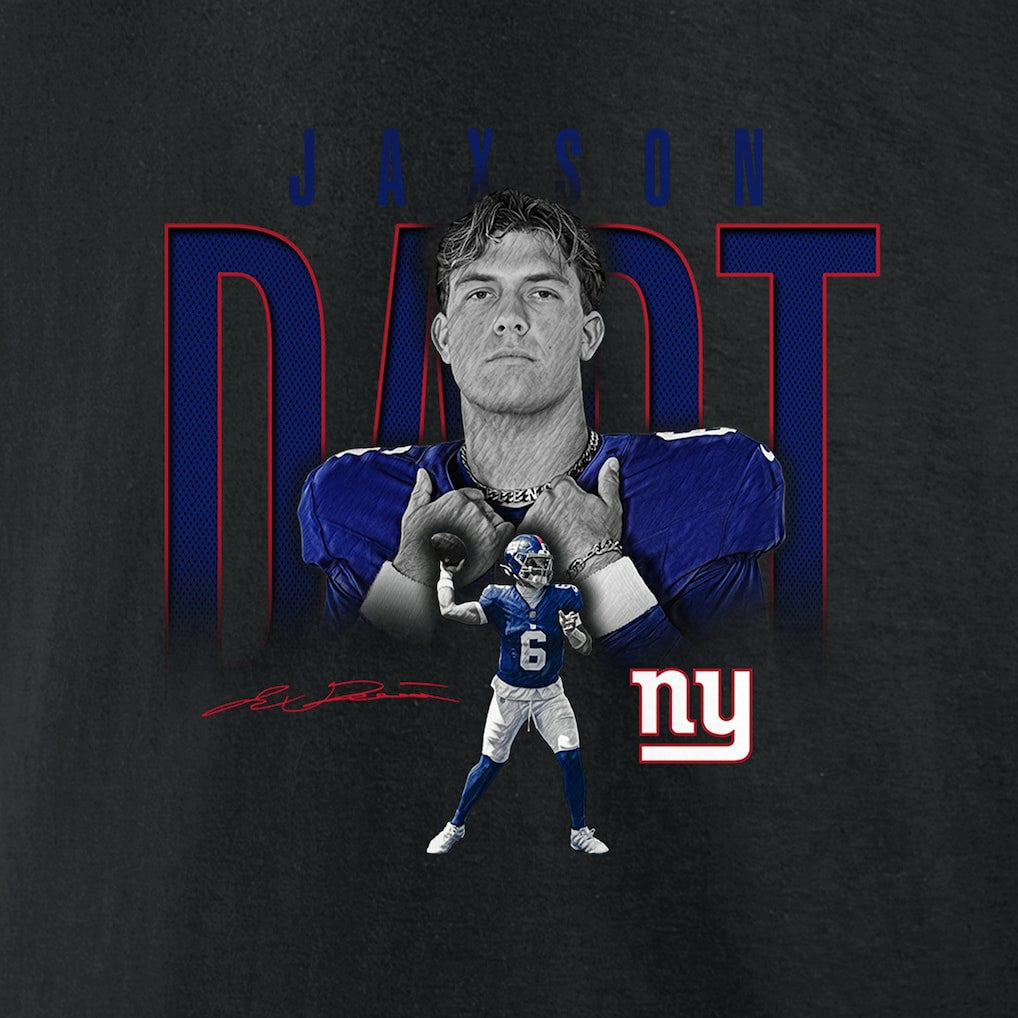 New York Giants  Jaxson Dart  Humble Shadow Player Graphic T-Shirt