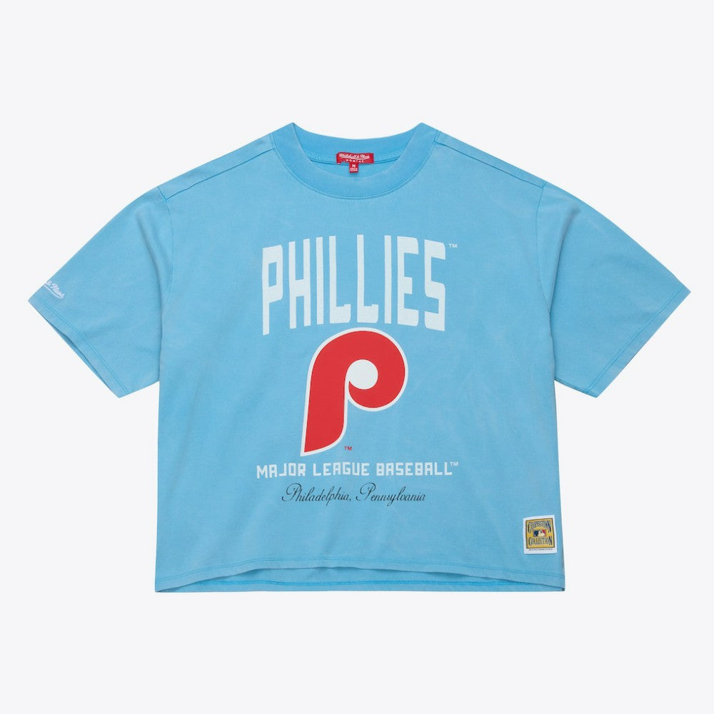 Philadelphia Phillies Mitchell & Ness Women's Cooperstown Cropped Boxy T-Shirt | MLB New