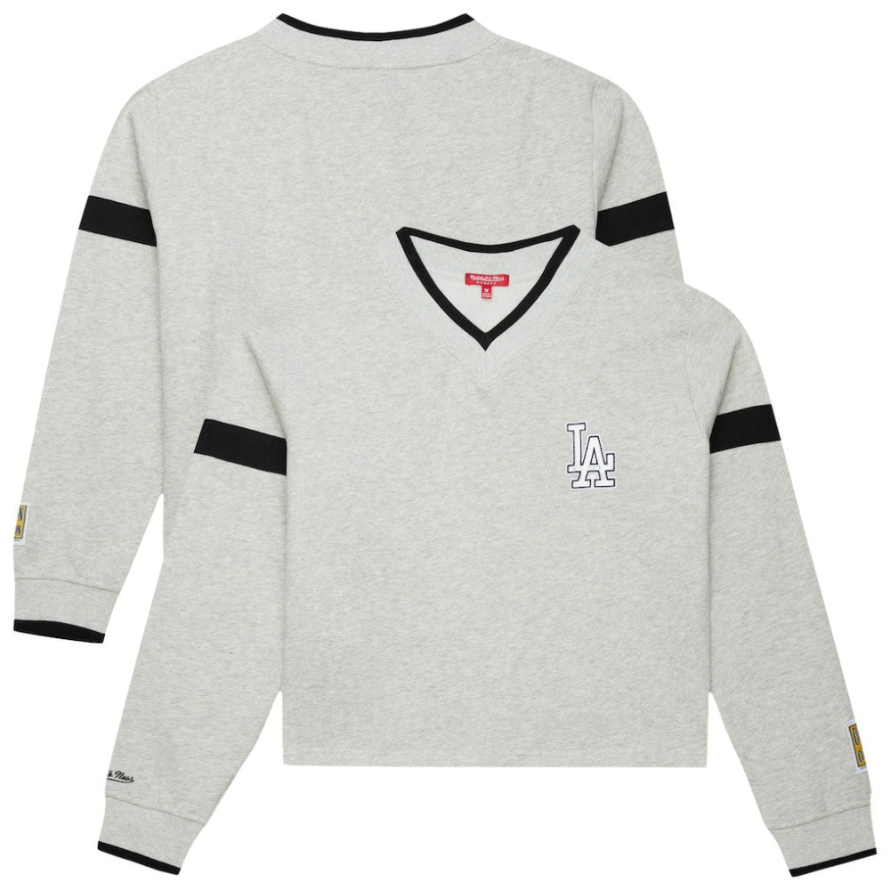 Los Angeles Dodgers Mitchell & Ness Women's Cooperstown Collection V-Neck Cropped Toggle Sweatshirt | MLB Near me