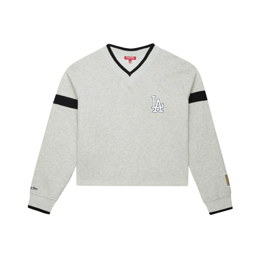 Los Angeles Dodgers Mitchell & Ness Women's Cooperstown Collection V-Neck Cropped Toggle Sweatshirt | MLB Near me