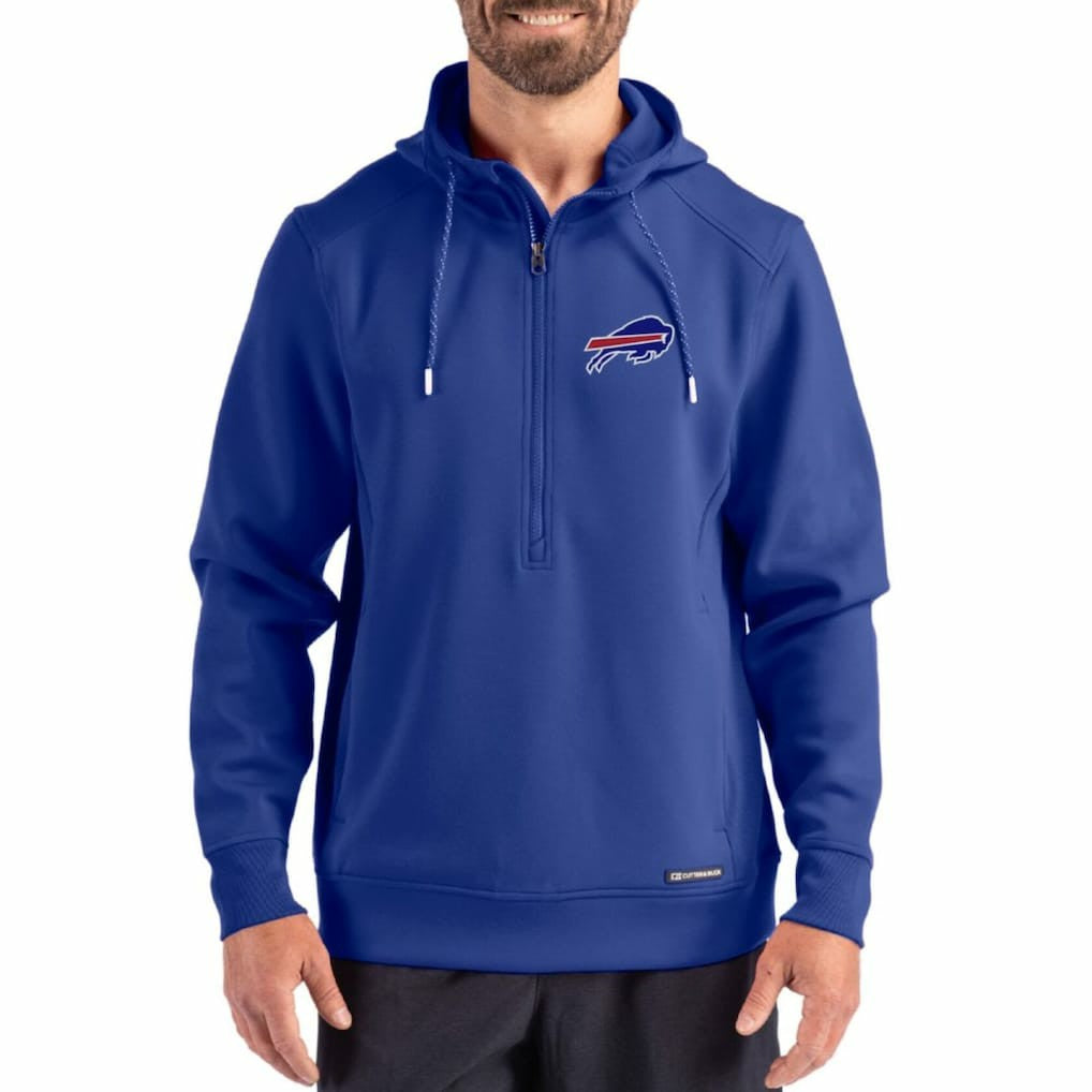 Buffalo Bills  Cutter & Buck Roam Eco Half-Zip Recycled Pullover Hoodie