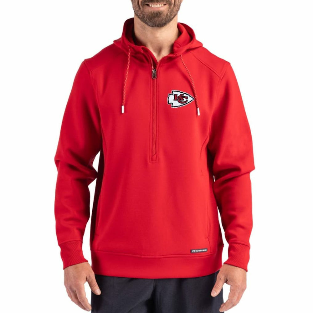 Kansas City Chiefs  Cutter & Buck Roam Eco Half-Zip Recycled Pullover Hoodie