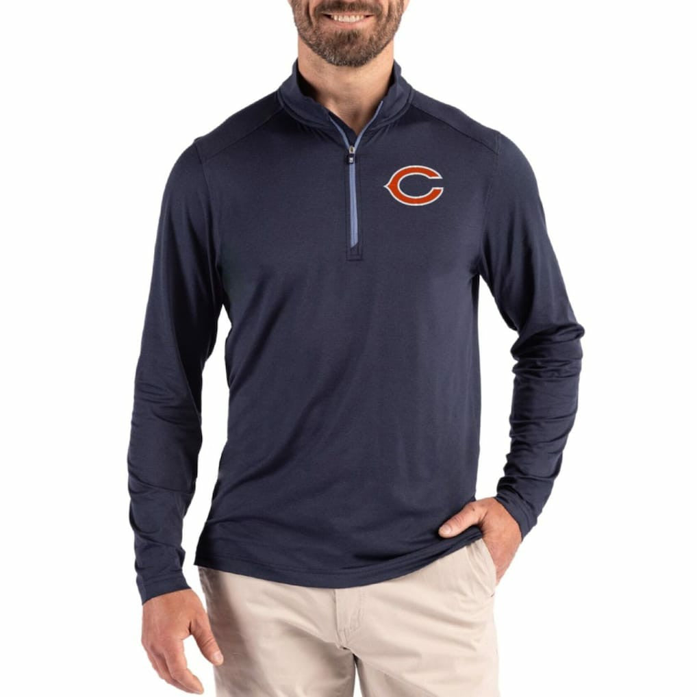 Chicago Bears  Cutter & Buck Coastline Epic Comfort Recycled Quarter-Zip Pullover