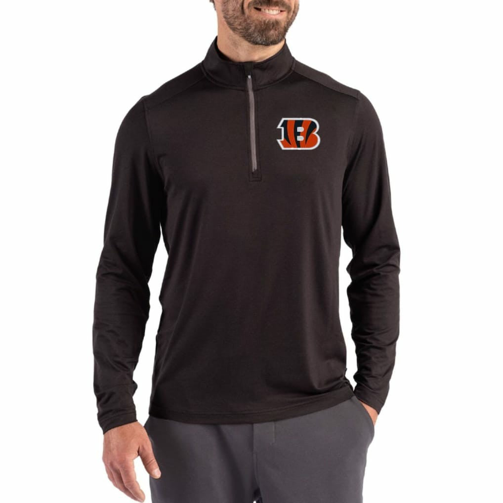 Cincinnati Bengals  Cutter & Buck Coastline Epic Comfort Recycled Quarter-Zip Pullover