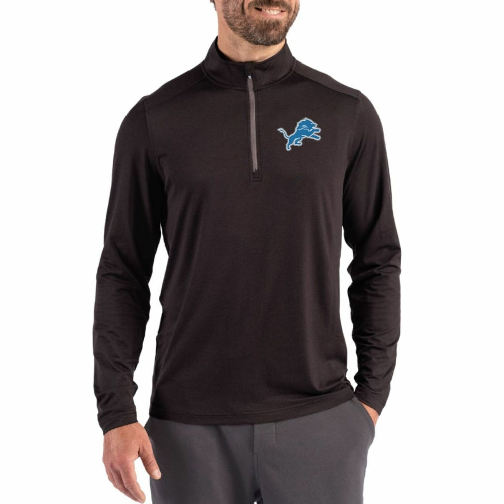 Detroit Lions  Cutter & Buck Coastline Epic Comfort Recycled Quarter-Zip Pullover