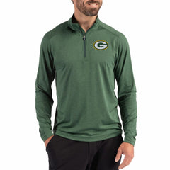 Green Bay Packers  Cutter & Buck Coastline Epic Comfort Recycled Quarter-Zip Pullover