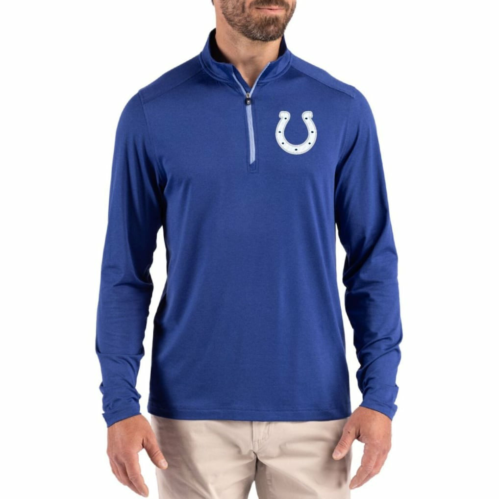 Indianapolis Colts  Cutter & Buck Coastline Epic Comfort Recycled Quarter-Zip Pullover