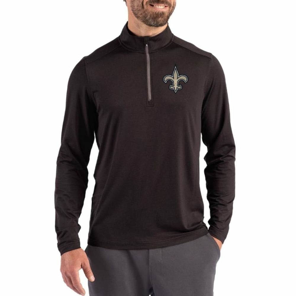 New Orleans Saints  Cutter & Buck Coastline Epic Comfort Recycled Quarter-Zip Pullover