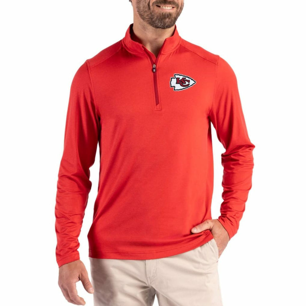 Kansas City Chiefs  Cutter & Buck Coastline Epic Comfort Recycled Quarter-Zip Pullover