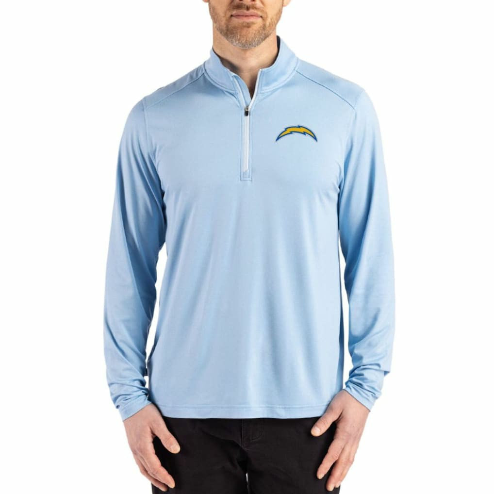 Los Angeles Chargers  Cutter & Buck Coastline Epic Comfort Recycled Quarter-Zip Pullover
