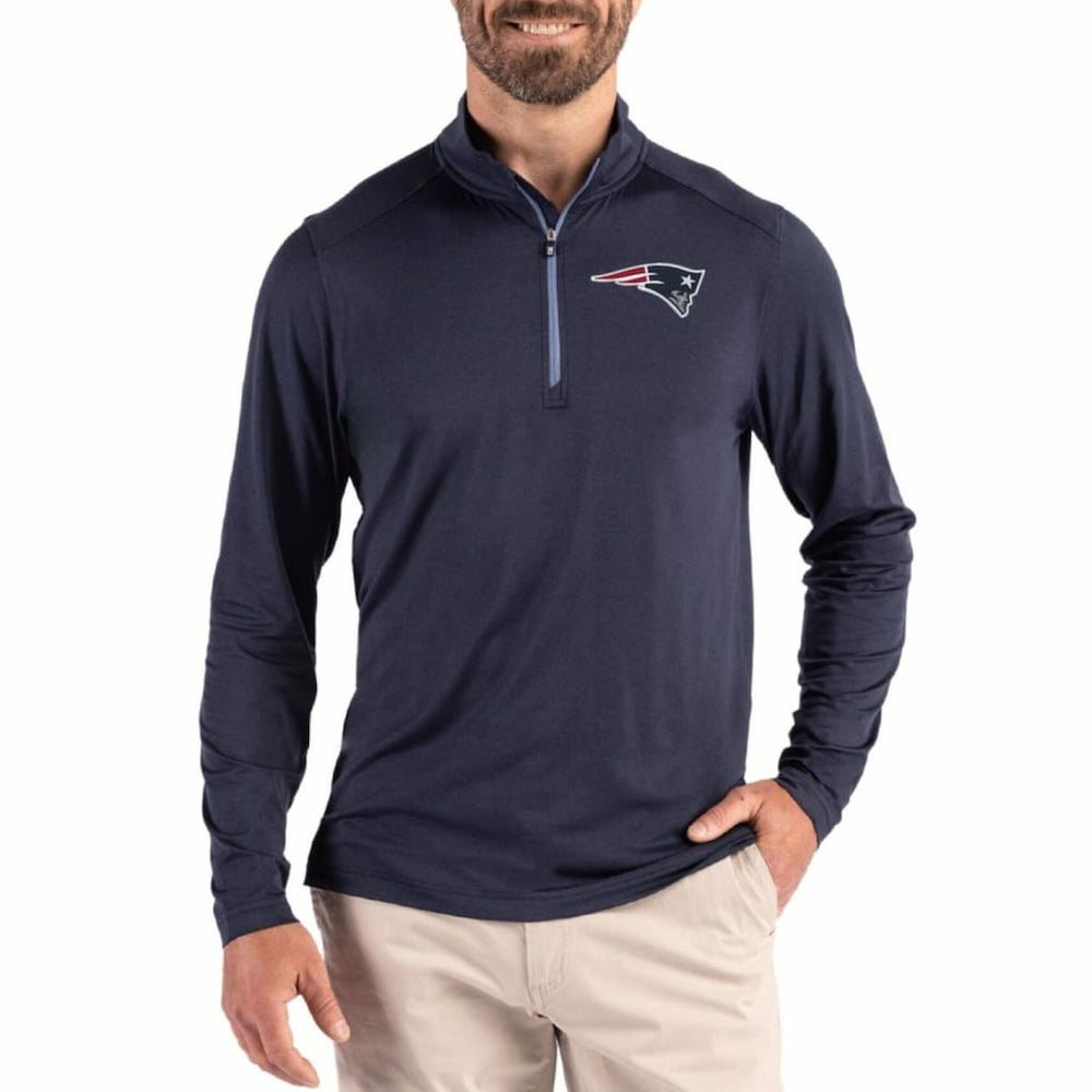 New England Patriots  Cutter & Buck Coastline Epic Comfort Recycled Quarter-Zip Pullover