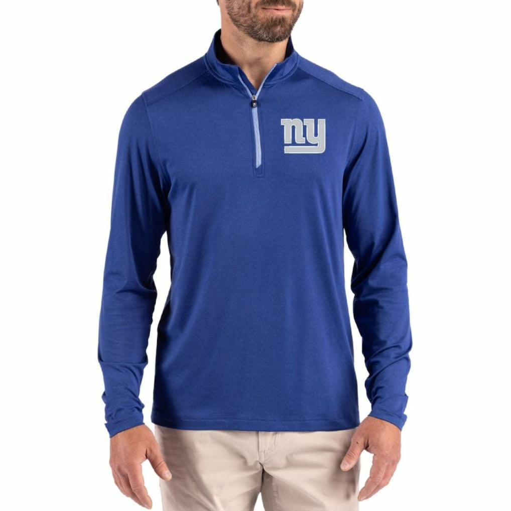 New York Giants  Cutter & Buck Coastline Epic Comfort Recycled Quarter-Zip Pullover