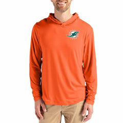 Miami Dolphins  Cutter & Buck Coastline Epic Comfort Recycled Long Sleeve Hoodie T-Shirt