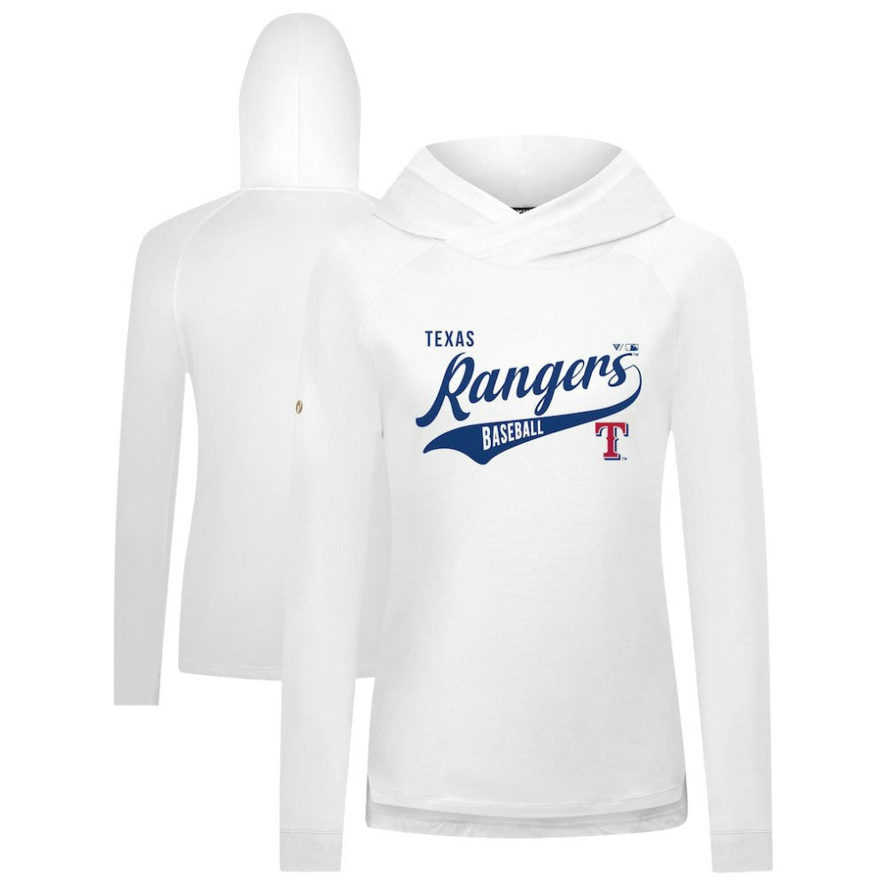 Texas Rangers Levelwear Women's Slender Glide Raglan Hoodie | MLB Discount