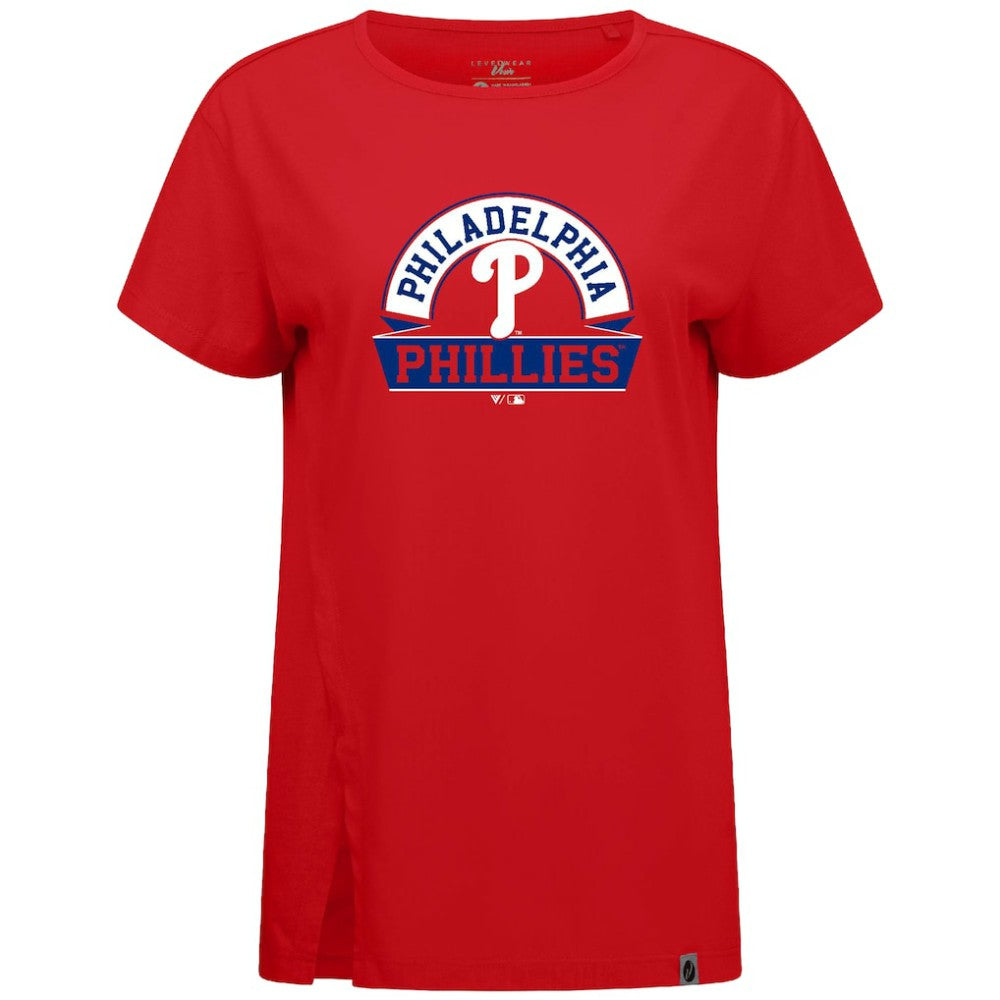 Philadelphia Phillies Levelwear Women's Influx Banner Arch T-Shirt | MLB On Sale