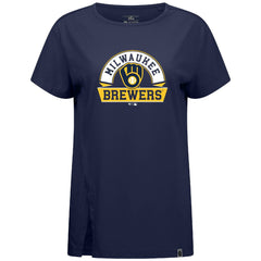 Milwaukee Brewers Levelwear Women's Influx Banner Arch T-Shirt | MLB Outlet